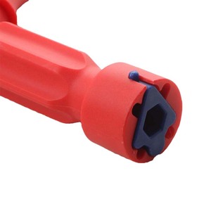 Red Plastic Ratcheting <b>Wrench</b> Single End Hex Manual Home Diy Tool Anti Slip Handle - Product Image 3