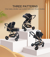 Poussette bébé pliable en alliage d'aluminium 3 en 1, légère, facile à plier, avec siège auto et système de voyage