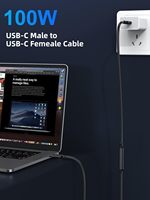 Câble d'extension USB C 1FT USB 3.2 10Gbps mâle à femelle Type C 3.1 5A PD100W câble de charge rapide vidéo 4K pour Switch MacBook Pro