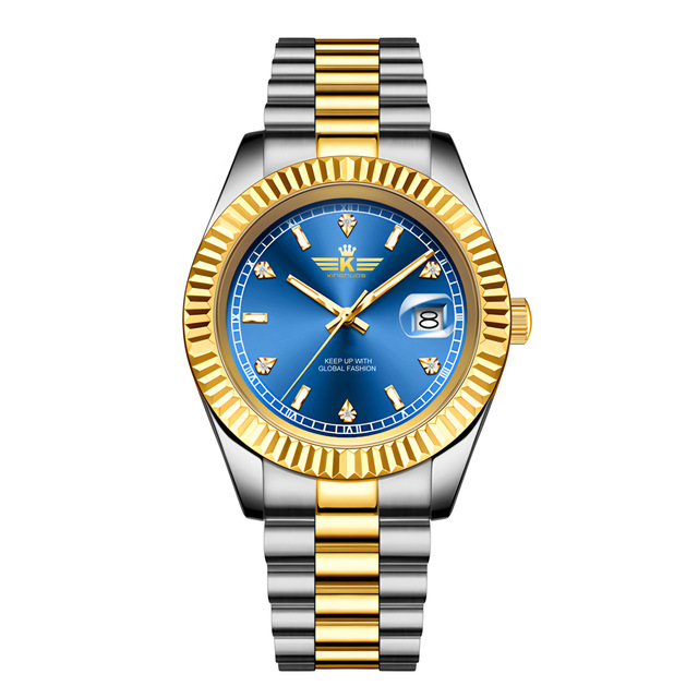 Hot Selling Men's Business Fashion Stainless Steel Quartz Watch Waterproof Calendar Wrist Watch for Men