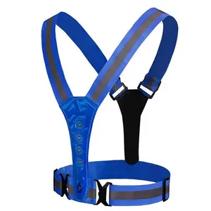 China supply traffic use road warning elastic adjustable safety cross reflective vest belt straps gear security jacket