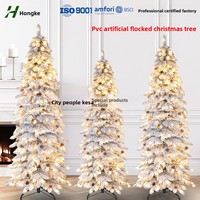 Sapin de Noël artificiel floqué PE de haute qualité avec éclairage LED blanc/clair, 180 cm, pommes de pin, alimenté par piles, pour intérieur