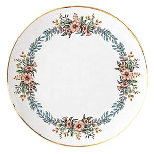 จานเซรามิกลายพวงมาลัยหรูหรานอร์ดิกดีไซน์ใหม่พร้อมขอบทอง - Product Image 6