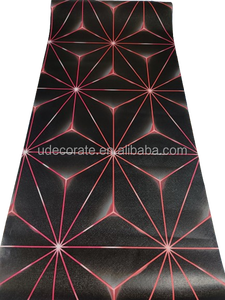 UDWK วอลเปเปอร์พีวีซีทรงเรขาคณิต, อุปกรณ์ตกแต่งผนังหรูหราทันสมัยมีกาวในตัวและกันน้ำสำหรับห้องนั่งเล่นและบาร์ - Product Image 4