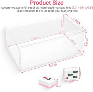 Boîte de rangement durable en acrylique transparent sur mesure pour mahjong avec couvercle pour l'organisation de la salle de jeux à domicile - Product Image 3