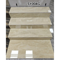 Nouvelles dalles de marbre brillantes en porcelaine 470x1200mm 600x1200mm, design gris pour escaliers, marches d'escalier