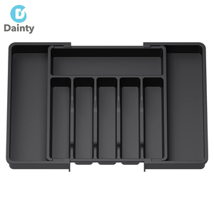Organizadores de Cajones Ajustables de Plástico para el Hogar y Soporte de Almacenamiento, Estante para Utensilios de Cocina, Soporte para Cubiertos - Product Image 1