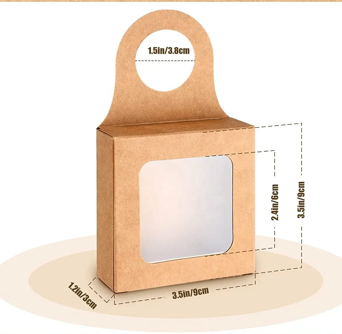 Toptan özel logo ambalaj kutusu asılı kutu açık pencere ile çerez ambalaj kutusu