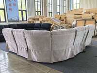PUZE Ensemble canapé-lit en velours Chesterfield moderne de luxe en forme de L, avec fonctions réglables, design durable, pour salon, sans structure rigide