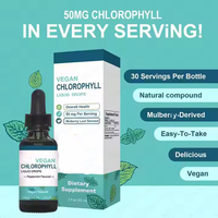 Gouttes liquides de chlorophylle végétaliennes 50 mg par dose, dérivées de feuilles de mûrier, 60 ml, complément alimentaire pour adultes, améliore l'immunité, favorise la croissance des cheveux