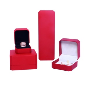 Customized Elegant <b>Red</b> Octagonal Leather Paper Jewelry <b>Box</b> Luxurious Flip Top <b>Gift</b> Packaging for Rings Bracelets - Product Image 5