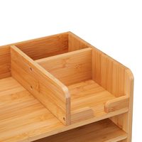 Organisateur de bureau en bois pour le bureau, support de rangement de bureau en bambou avec tiroirs, organiseur de papeterie écologique pour la maison et le bureau