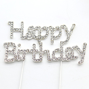 Festa Topper torta in metallo Cupcake Topper per varie feste di compleanno in pietra decorazioni torta accessori per torta - Product Image 2