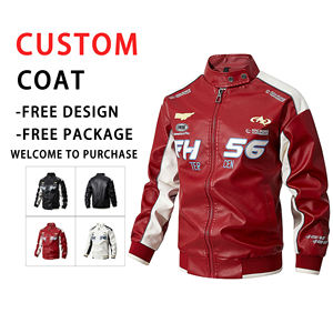 Printemps Automne Vente en gros de veste de <span class=keywords><strong>moto</strong></span> personnalisée en <span class=keywords><strong>cuir</strong></span> artificiel Nouvelle tendance Vêtements de sport coupe-vent à col montant pour hommes - Product Image 2