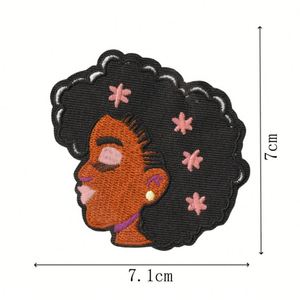 Patchs thermocollants brodés sur machine à broder, motifs de dessins animés, anime, Black Girl Magic, pour la décoration de vêtements - Product Image 2