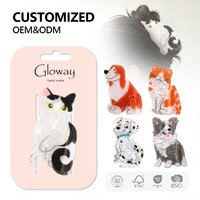 Pince à cheveux en acrylique en forme de chat ou de chien, fixation solide, accessoires de coiffure animaux mignons avec emballage personnalisé