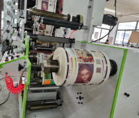 Machine d'impression flexographique haute vitesse pour étiquettes adhésives en papier, 1 à 5 couleurs, pour gobelets