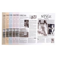 Emballages fleuris roses dorés, 50 pièces, papier d'emballage personnalisé pour cadeau coréen, bord doré, étanche, avec Logo