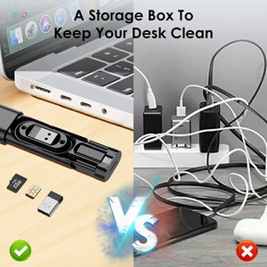 Boîte de rangement de câble multifonctionnelle 60W Support de téléphone Type-C <span class=keywords><strong>Micro</strong></span> adaptateur Câble de données Organisateur de stockage électronique <span class=keywords><strong>Logo</strong></span> personnalisé - Product Image 2
