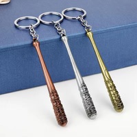 Gantungan Kunci Logam Ringan Berbahan Zinc Alloy dengan Cetakan UV, Bentuk Tongkat Baseball, Mainan Senjata