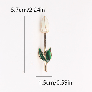 Broche Tulipe Émaillée Créative, Tendance et Élégante avec Effet Goutte d'Huile - Product Image 4