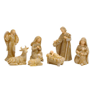 Bộ tượng Chúa Hài Đồng trong chuồng chiên Giáng sinh bằng nhựa, đồ trang trí tôn giáo, mô hình điêu khắc làm quà tặng ngày lễ - Product Image 1