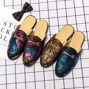 2026 Fashionable lightweight outdoor Four Seasons Half Loafer Plus Size Lazy Leather Shoes Without Heel One-legged <b>Men</b> Slippers - Product Image 4