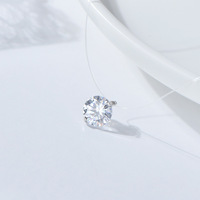 Collier pendentif tendance européen en argent sterling avec zircone cubique, fil de pêche invisible, argent 925, collier en zircon diamant