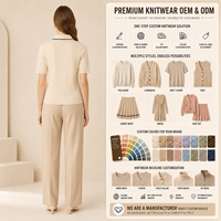 Pull en tricot à col polo pour femme ODM, pull en laine à manches courtes pour femme