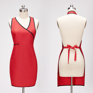 Green Waterproof Apron Polyester Anti Oil Stain Kitchen Cooking Adult Unisex Daily Use Solid Color With Pocket - Product Image 2