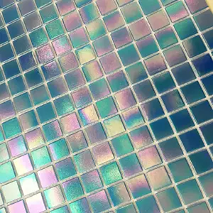 Mavi kristal cam mozaik fayans göz kamaştırıcı iyi fiyat inci çini annesi yüzme havuzu çini cam mozaik
