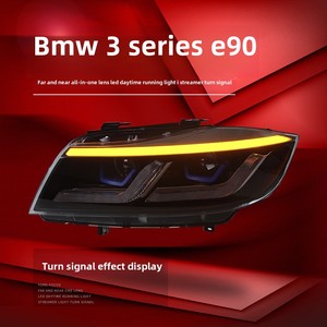 ชุดไฟหน้า LED DRL คุณภาพสูงสำหรับรถยนต์ซีรีส์ 3 รุ่น E90/E91 ปี 05-12 แบบ 12V พร้อมไฟเลี้ยวแบบน้ำ  อุณหภูมิสี 6000k ปี 05-12 - Product Image 3