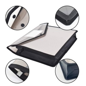 Tốt nhất bán Đen Snap Nút Đóng cửa hợp pháp kích thước mở rộng tài liệu thư mục Ví Phong Bì Pouch nhựa tập tin thư mục - Product Image 3