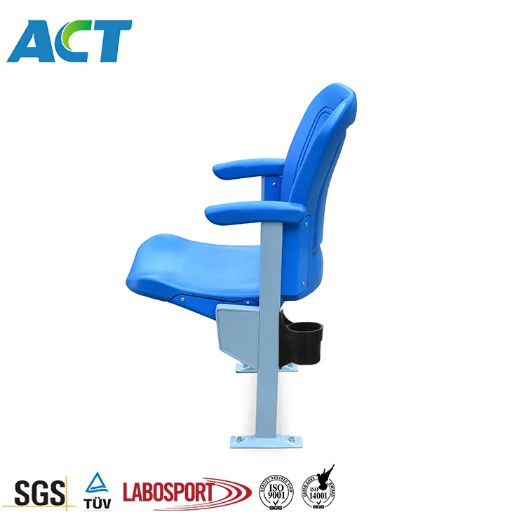 Zemin üstü katlanabilir plastik stadyum koltuğu koltuk bardak tutucu ile