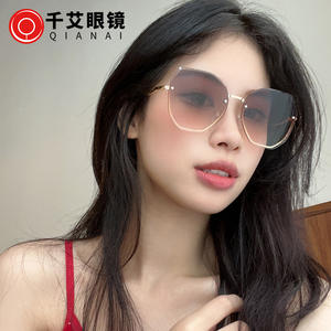 Lunettes de soleil hexagonales F3 722 pour femmes, monture dorée, verres PC dégradés gris, violet, rose, protection UV 100%, mode et sorties - Product Image 5