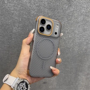 เคสโทรศัพท์ระบายความร้อนแบบตาข่าย สำหรับ iPhone 16 15 14 13 Plus Pro Max และ iPhone 17 Pro Max สีส้ม ระบายอากาศได้ดี - Product Image 6
