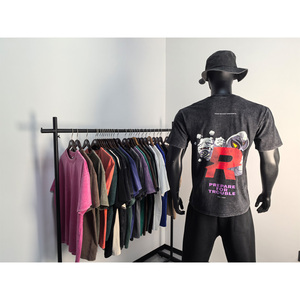 T-shirt pour homme en coton 100% de luxe, lavage à l'acide, coupe ample, toucher doux, col rond, design personnalisé pour les vêtements de plein air - Product Image 1