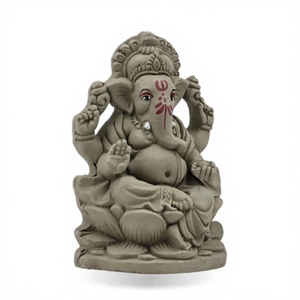 รูปปั้นพระพิฆเนศทำมือ รูปปั้นช้าง ของตกแต่งทางศาสนาสำหรับตกแต่งบ้าน สำนักงาน ห้องสวดมนต์ - Product Image 4