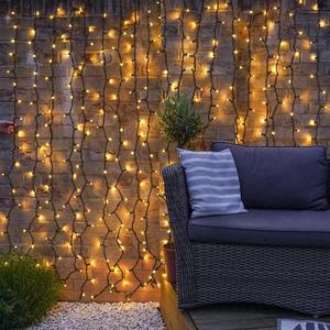 IP65 Outdoor Fairy Lights Hanging LED Curtain Decorative Lights for Bedroom <b>Garden</b> Party Backdrop Plug-In Outdoor Curtain Decor - Product Image 1