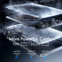 Pengisi Daya Nirkabel Magnetik LISEN 15W 5000mAh Power Bank Portabel Pengisian Cepat Paket Baterai Nirkabel untuk Luar Ruangan, Kantor, dan Perjalanan