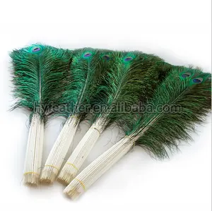 Penas de pavão coloridas tingidas de excelente qualidade 35/40" penas de pavão reais com eye fan pavão