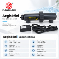 Stérilisateur UV en ligne FLOWCOLOUR pour aquarium, clarificateur d'eau, éliminateur d'eau verte, lampe UV-C anti-algues pour aquarium