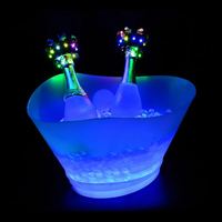 Seau à glace lumineux à LED pour fête Seau à glace personnalisé Glorifier Champagne Vodka Seau à glace à LED Bouteille Plastic12L Seau à glace pour cadeaux