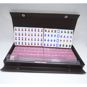 Mini Acrylic Mahjong Set 2.0x1.4x1.2cm Portable Travel With U Shaped Ruler For Chess And Card <b>Entertainment</b> - Product Image 1