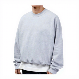 Factory Custom Fleece 100% Cotton Men's Sweatshirts Basics Style Oversized Crewneck Pullover Anti-Pilling Autumn Fashion 2026 - Product Image 2