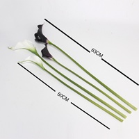 A275 fleurs artificielles de mariage EVA Calla Lily plantes décor à la maison fleurs en soie pour bracelet de fête fleur en plastique personnalisée