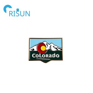 Fabrication de métal personnalisé US Colorado State Shape Map Pin Broche émail Colorado Rockies Pins Colorado Flag Lapel Pin Badge - Product Image 6