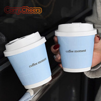 Gobelet en papier jetable à double paroi biodégradable imprimé sur mesure 8oz avec couvercle et logo pour boissons chaudes, café, thé, à emporter