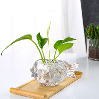 Youpin Aeofa — Vase en verre Transparent pour plante de Terrarium hydroponique, Pot de fleurs pour Table, décoration de maison, en forme de poisson