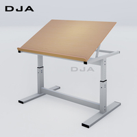 Table à Dessin Moderne pour Étudiants en Architecture avec Cadre en MDF Réglable en Hauteur et en Angle, Revêtement Poudré, Tiroir Intégré